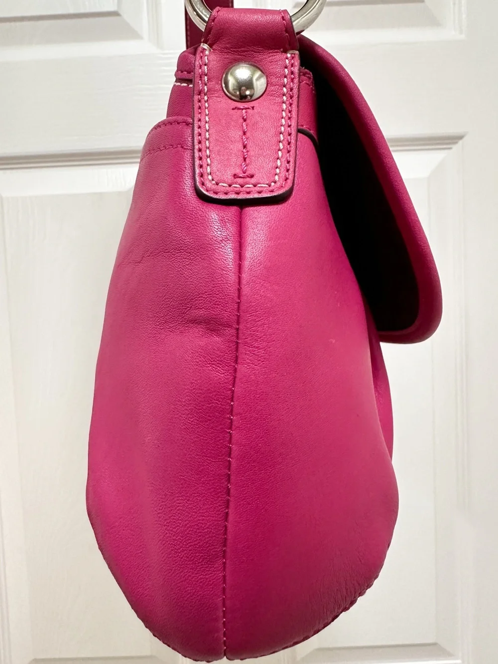 Coach Soho Pleated Shoulder Bag Hot Pink Glove Tanned Leather Like New